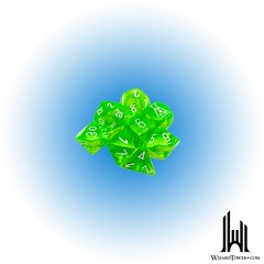 Translucent - 7-Die Set Polyhedral - Rad Green / White